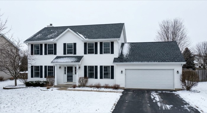 Shorewood colonial in winter
